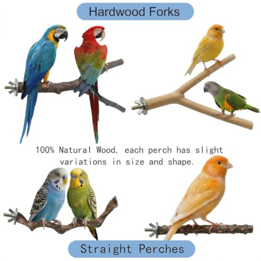8PCS natural wood bird perches - огляд і ціна Health & Wellness Equipment